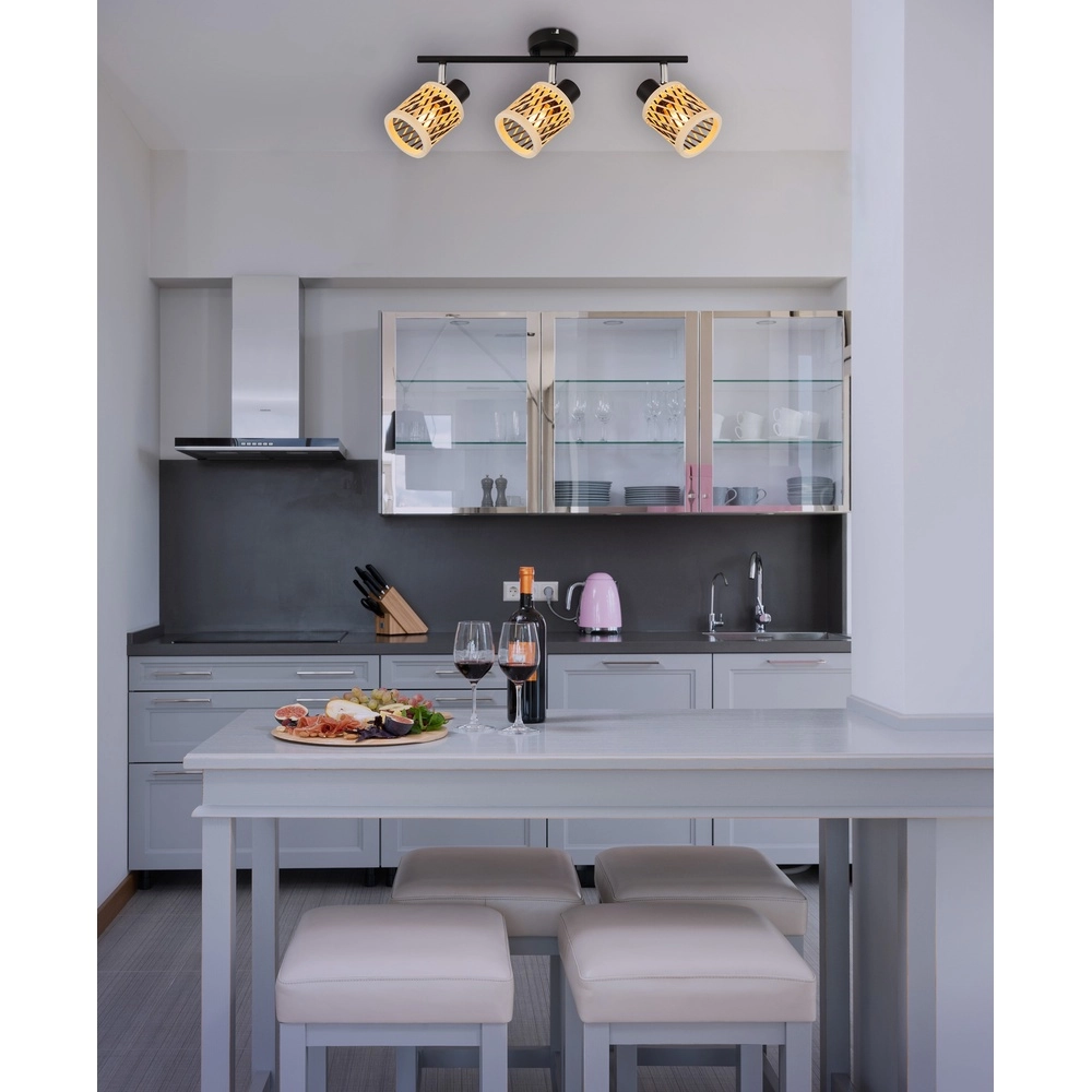 Lampe murale Mali 3-noir clair avec capuchons Globo 9007371533718