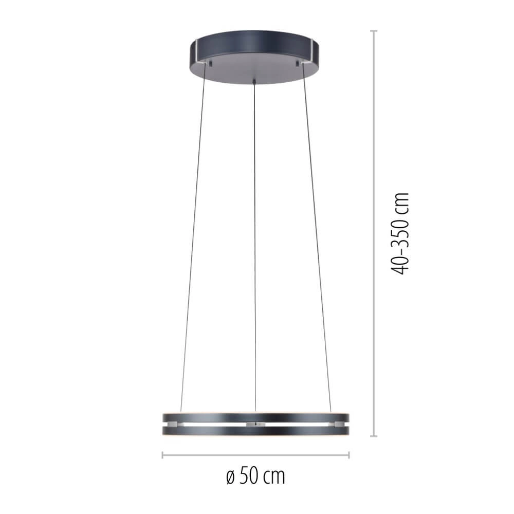 Lampe suspendue élégante Pure E-Loop gris Paul Neuhaus 4012248372258