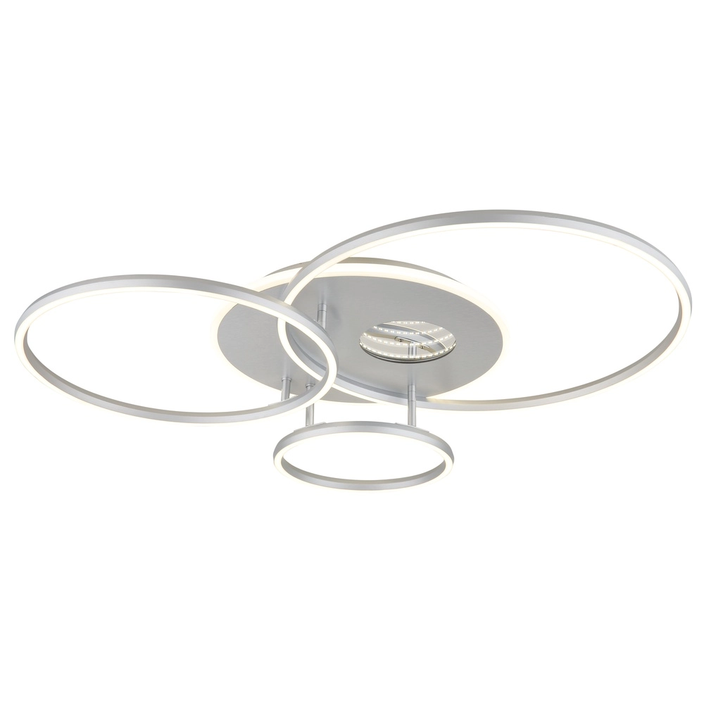 Lampe de plafond moderne Invertina Gris argenté 90 cm
