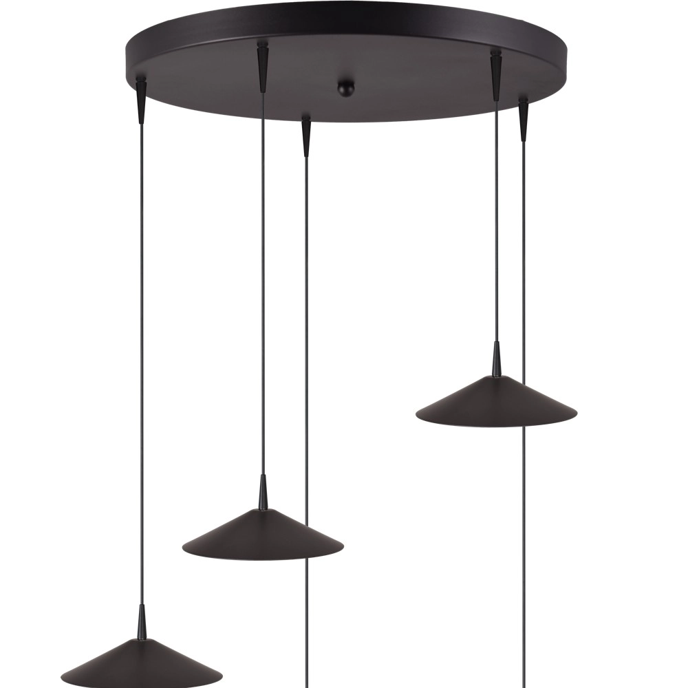 Lampe suspendue à 5 lumières Ceppo Noir Ø rond 22cm Masterlight 8718121358758