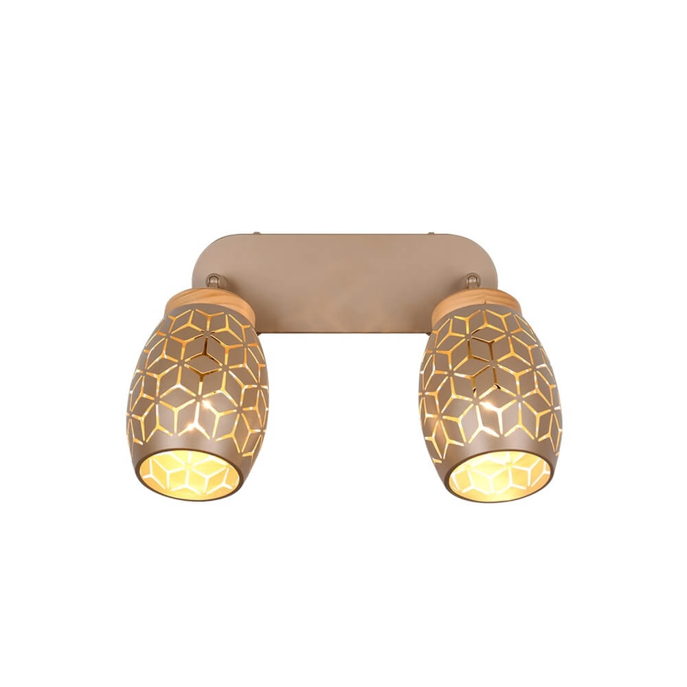 Spot apparent à 2 lumières Bidar brun café Trio 4017807640687