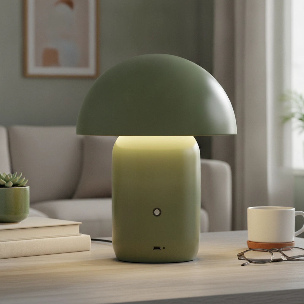 Lampe de table design Pois Vert rechargeable