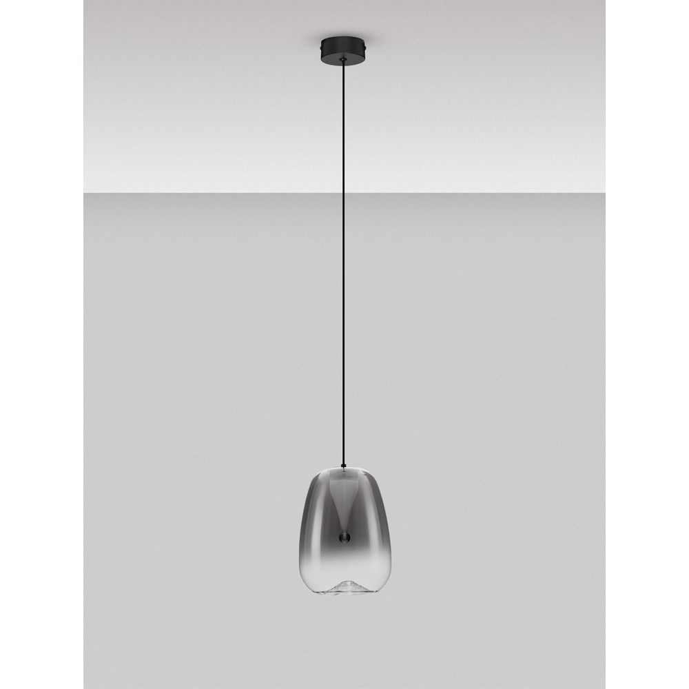 Suspension design Oblo Verre fumé à 1 lumière Lyora 5212017474100
