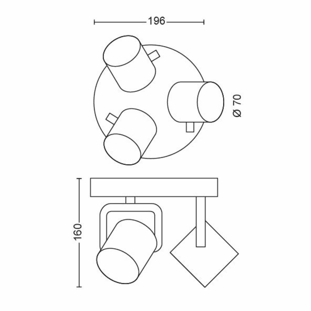 Spot Byrl 3 lumières noir Philips 8718696170212