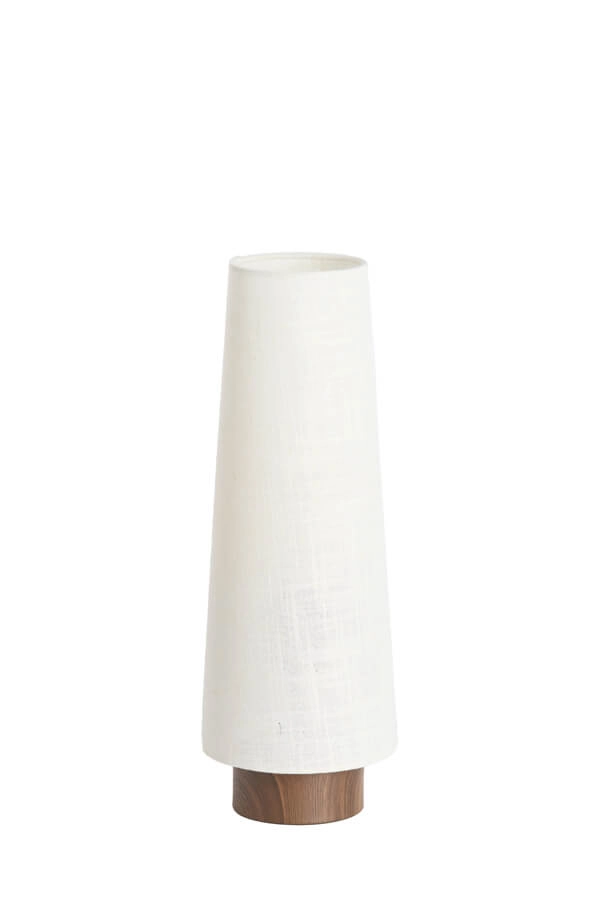 Lampe de table blanche Howie avec bois foncé Ø 15cm Light & Living 8717807759360