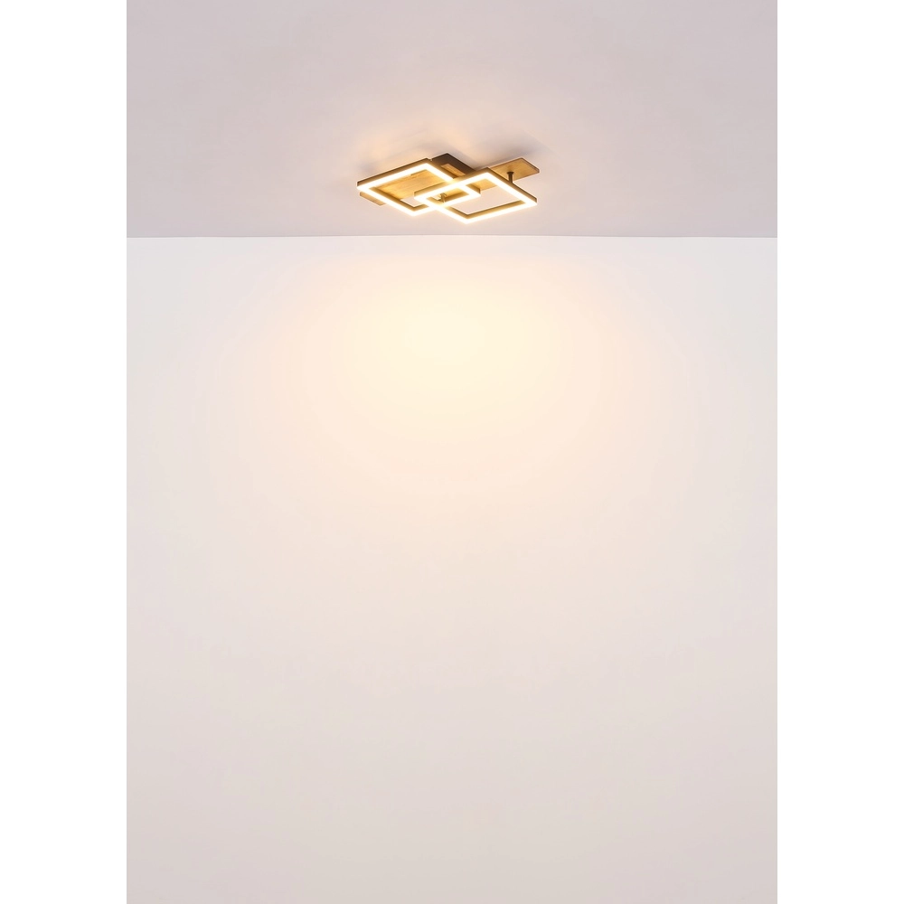 Lampe de plafond à design Jeffry noir avec bois 44 cm Globo 9007371507597