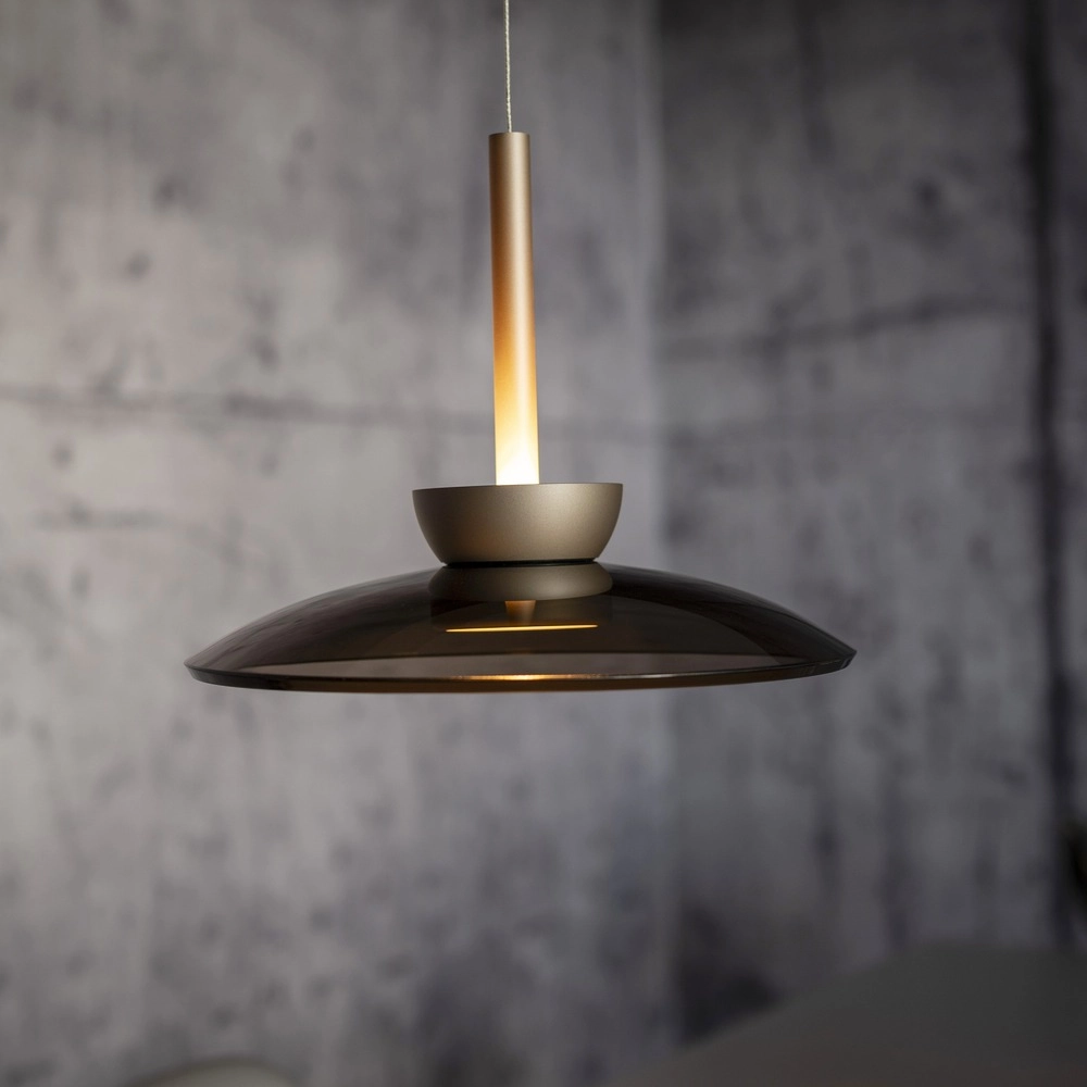 Lampe suspendue de table de salle à manger 2L Pure Moon Bronce avec verre ambré Paul Neuhaus 4012248392980
