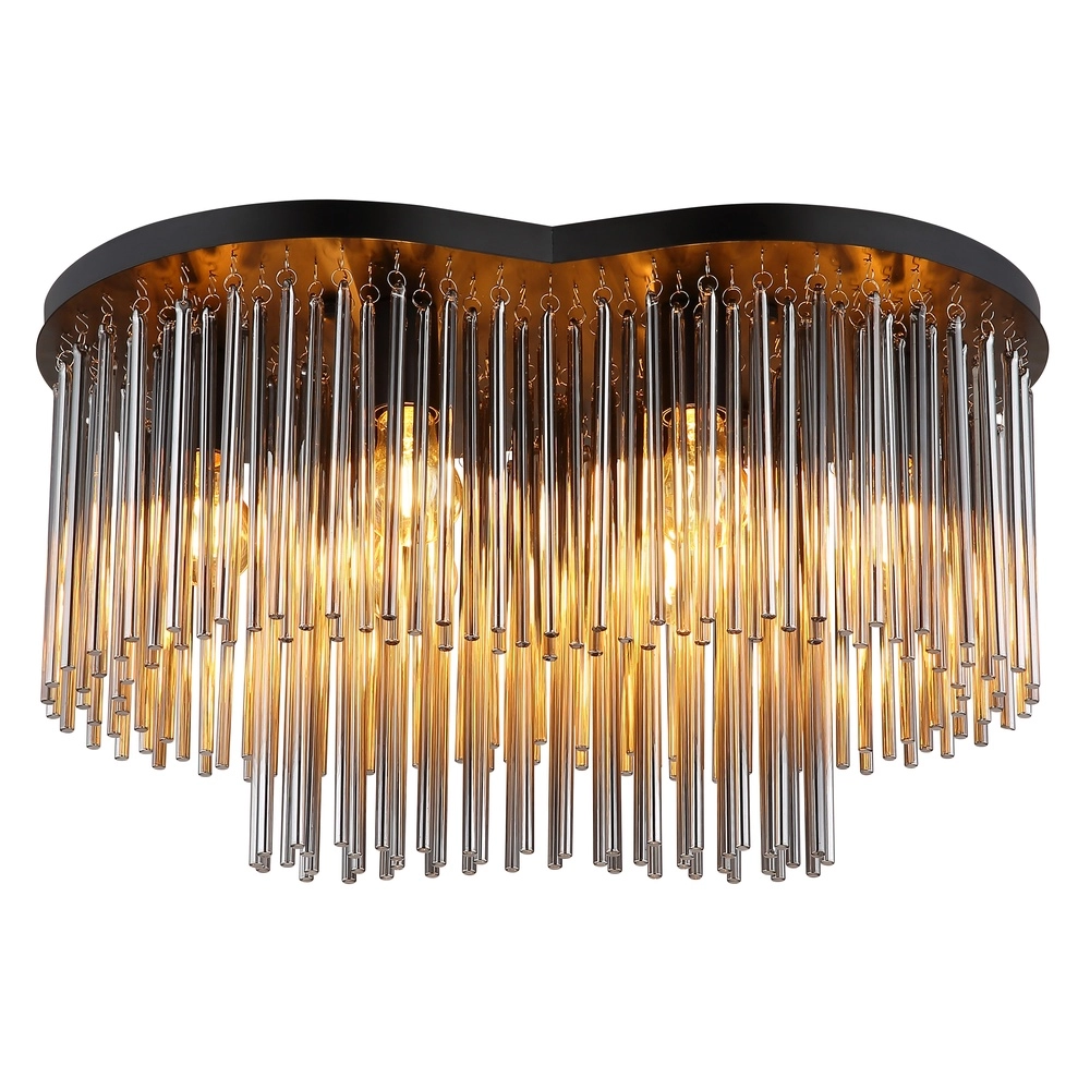 Lampe de plafond Gorley noir avec des tiges en verre Globo 9007371528622