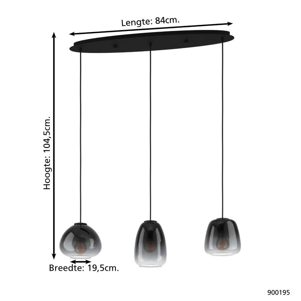 Lampe suspendue pour salle à manger Aguilares avec du verre Eglo 9008606235551