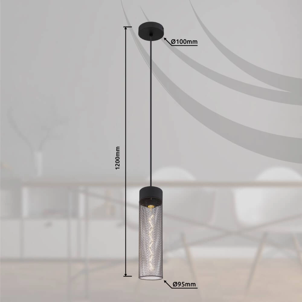 Lampe suspendue Hans noir Globo 9007371444502