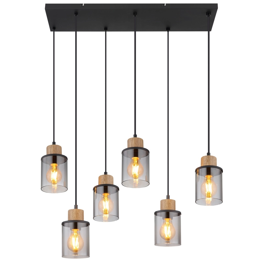 Lampe suspendue à 6 lampes Reid Noir Globo 9007371448265