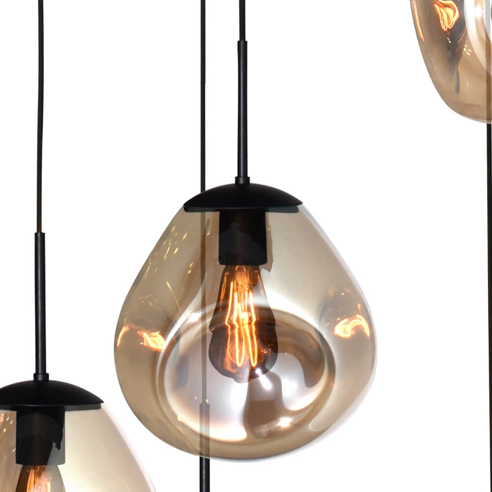 Lampe suspendue Vide Lava 5x verre doré Ø 24cm Masterlight 8718121286570