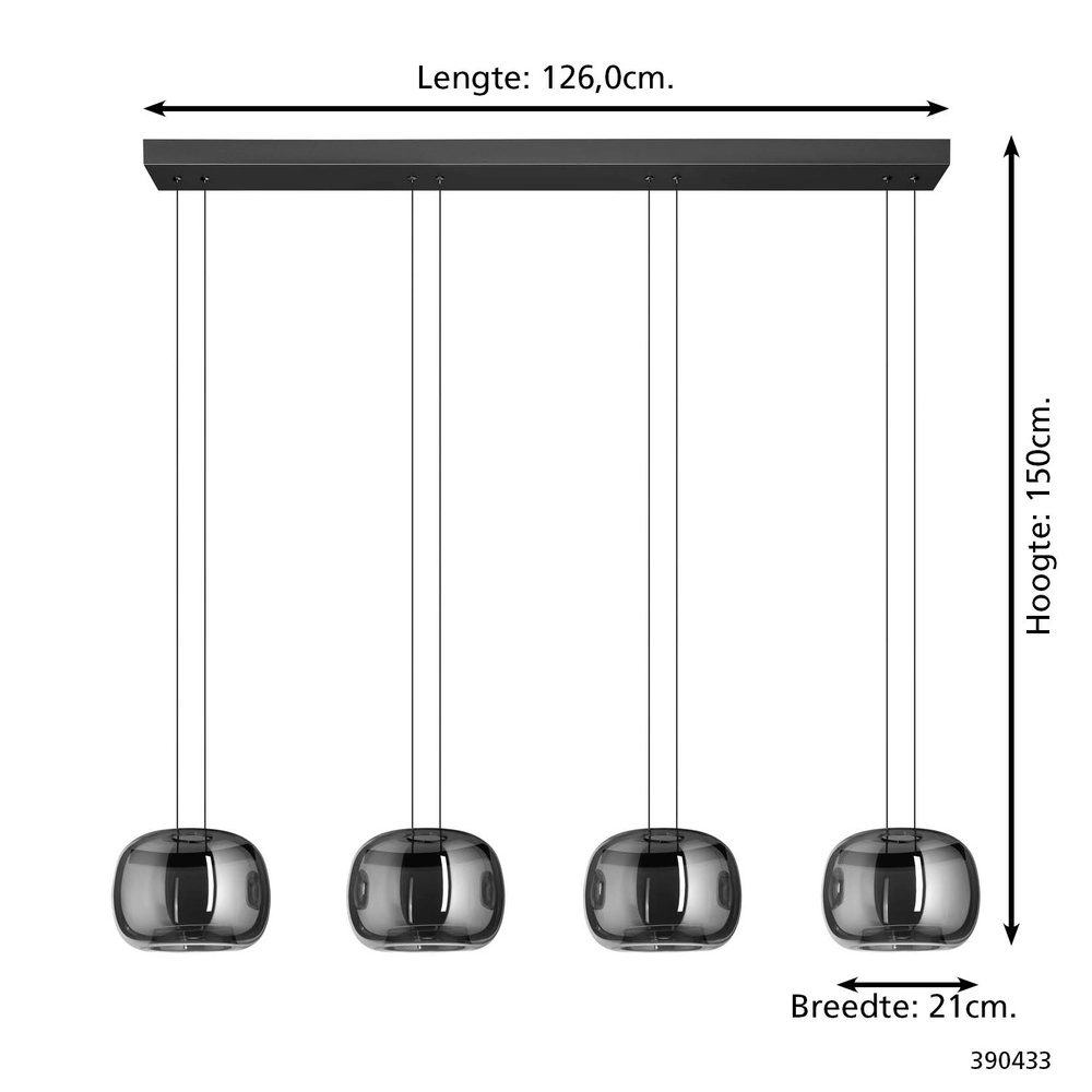 Suspension design Hortunas 4 lumières Eglo 9008606339211