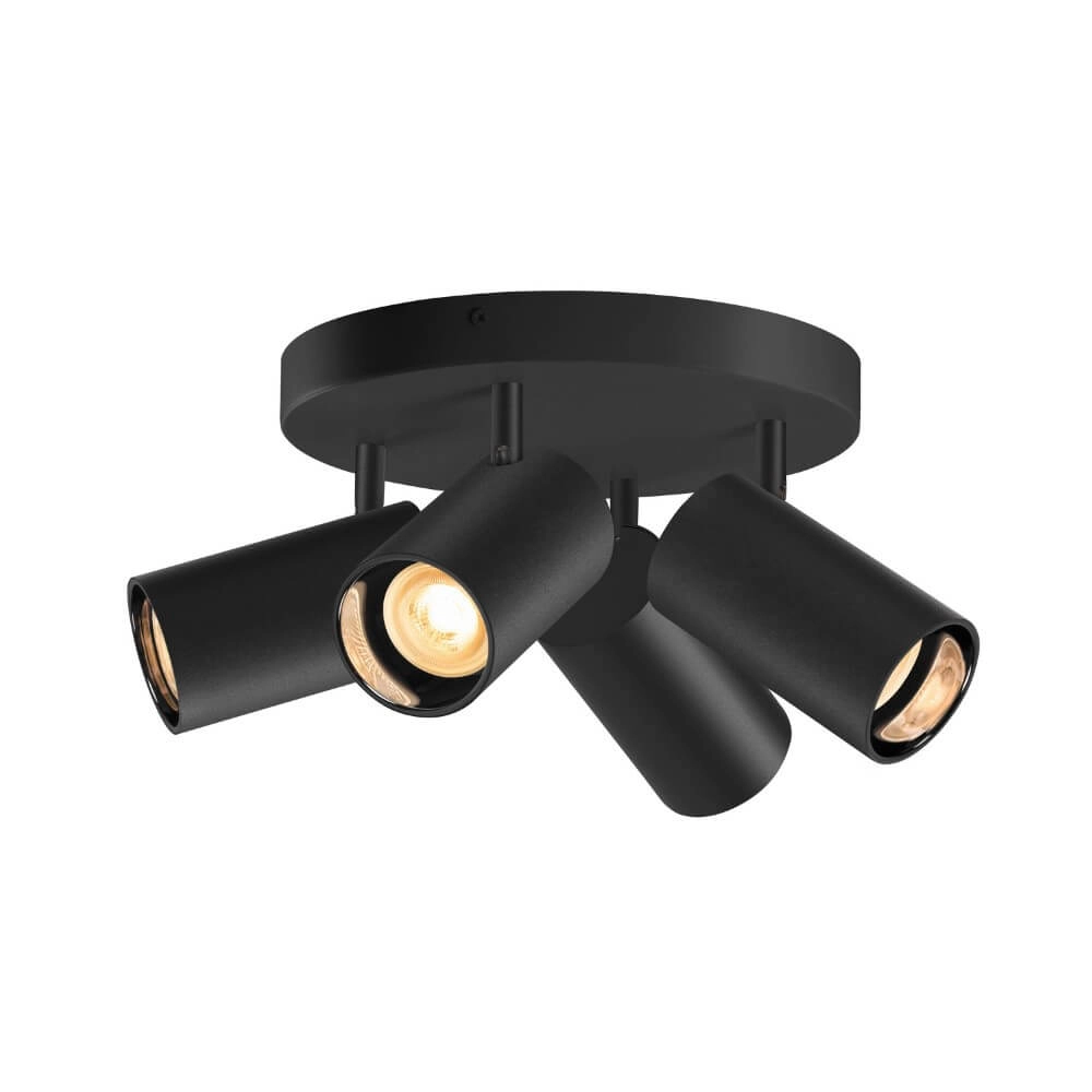 Spot en saillie 4 lumières Asto Tube noir - 4x GU10