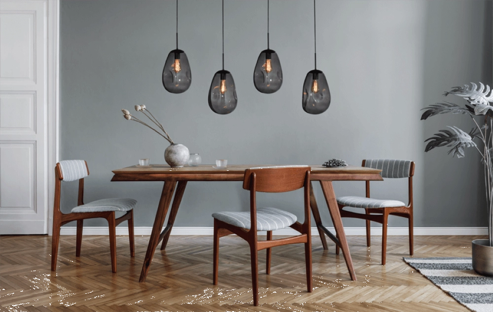 Lampe suspendue Lava 4x verre fumé Ø 22,5cm Masterlight 8718121286099