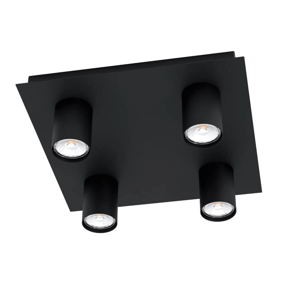 Spot en saillie noir Valcasotto 4 lumières Spot en saillie noir Valcasotto 4 lumières
