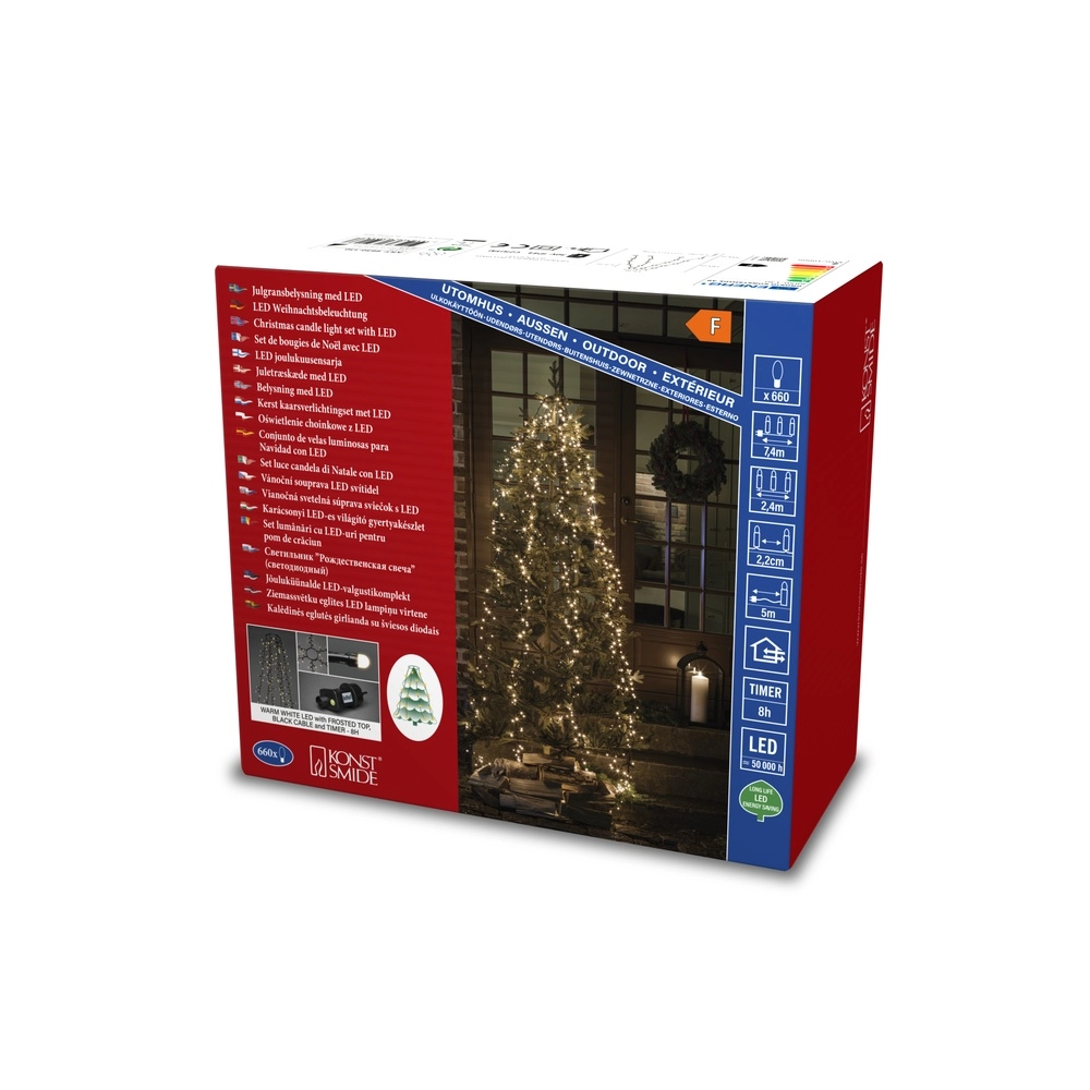 Kit d’éclairage 240cm - 6x 110 led - 2700K frosted pour sapin de Noël KonstSmide 7318306650137