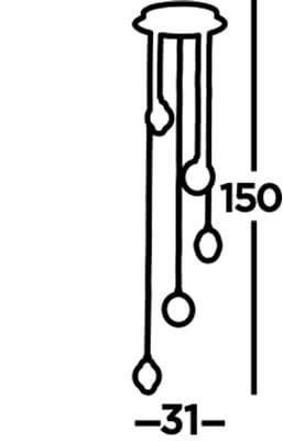 Lampe suspendue Quartz loft 5 lumières chrome Searchlight 5053423185408