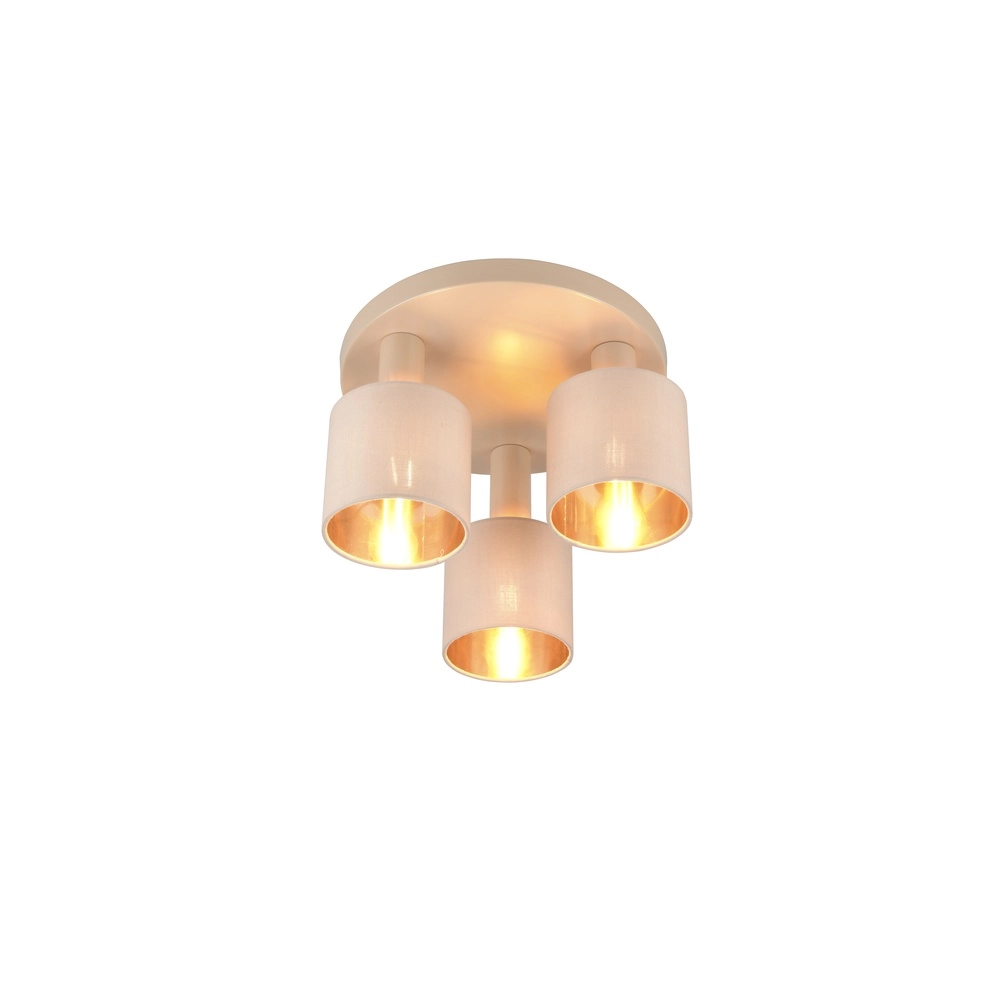 Lampe de plafond à 3 lumières Tommy brun sable