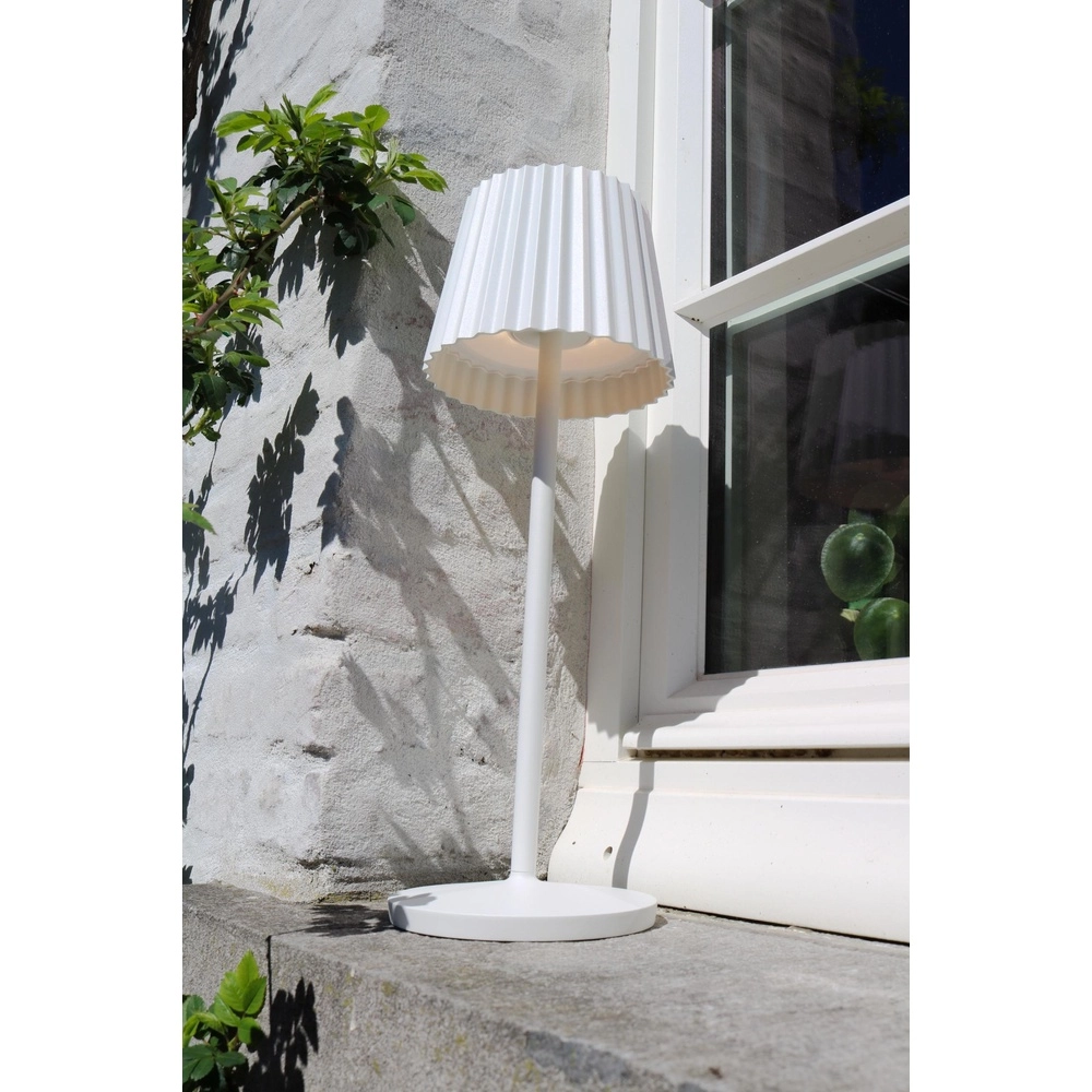 Lampe de table rechargeable Justine Blanc avec station de recharge Lucide 5411212272188