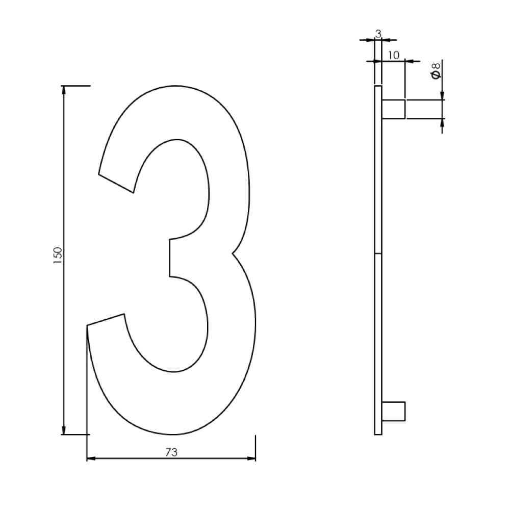 Maison numéro 3 Numbra Acier inoxydable 15cm Intersteel 8714186058312