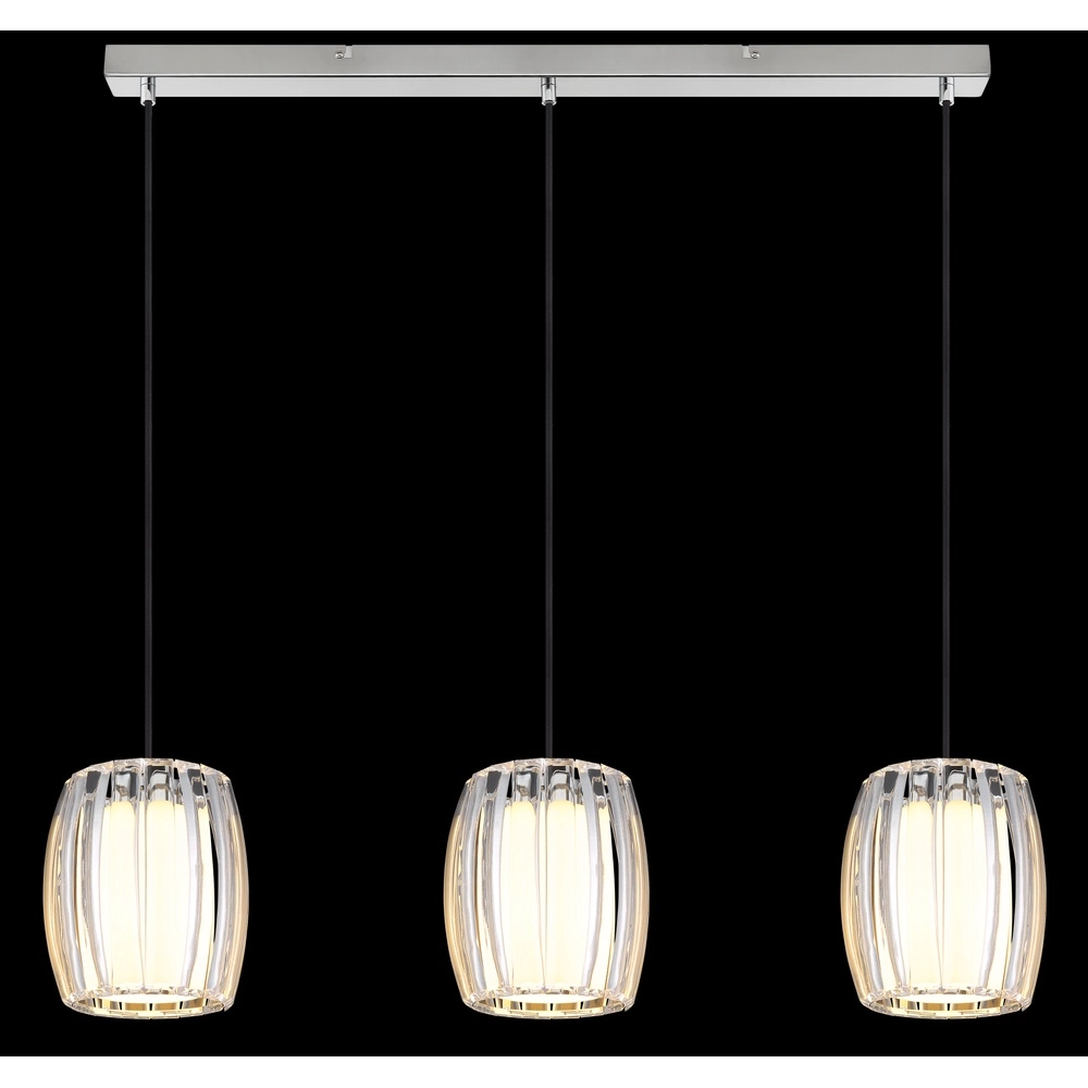 Lampe pendante à 3 lampes Maribel Droit chromé Globo 9007371592098