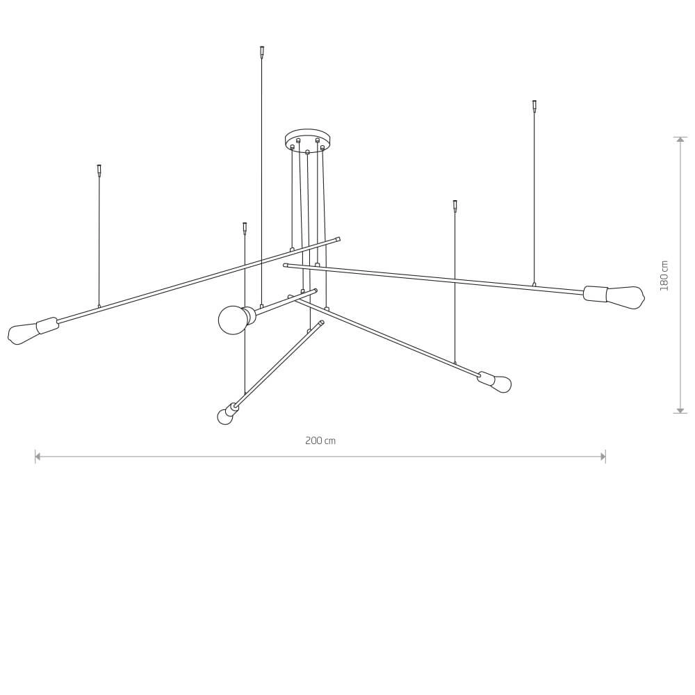 Lampe à suspension XXL Pile 5 lumières noir Lyora 5903139912792