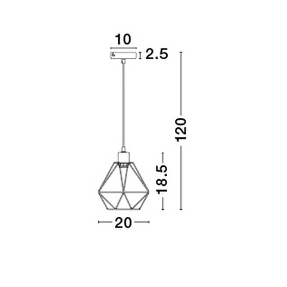 Suspension Pietra 1 lumière Ø 20cm Lyora 5212017402349