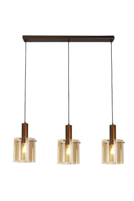 Suspension marron Sweden 3 feux droits