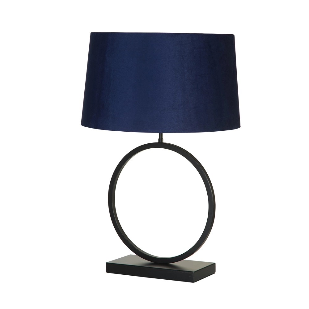 Lampe de table Elegant noir avec capuche bleue