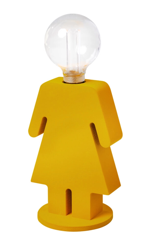 Lampe de table en bois Eve Velvet jaune