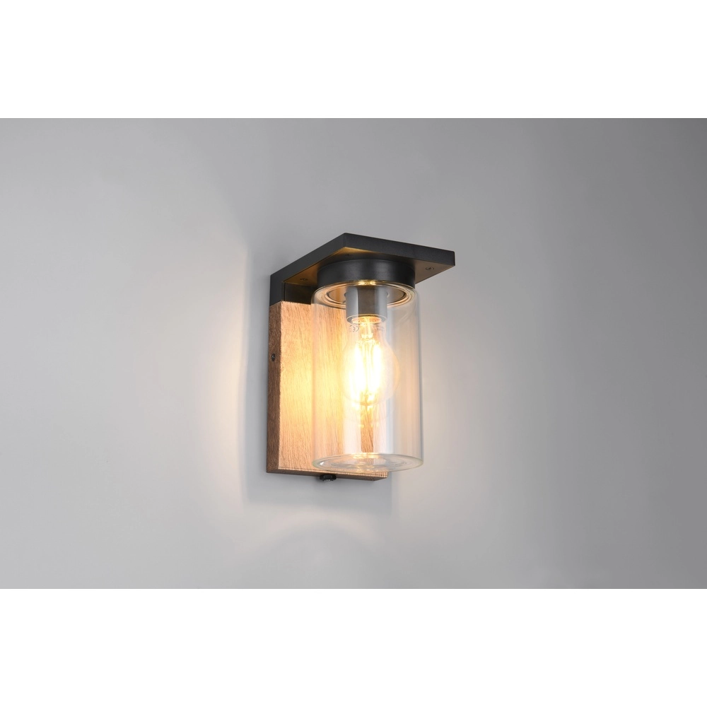 Applique murale Ardila noir avec bois Trio 4017807603439