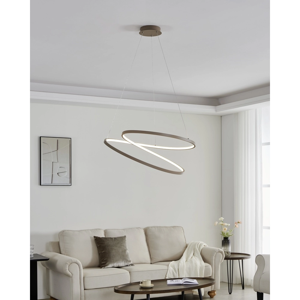Ø Lumière suspendue LED de 70 cm Ruotale Sable Eglo 9008606303540
