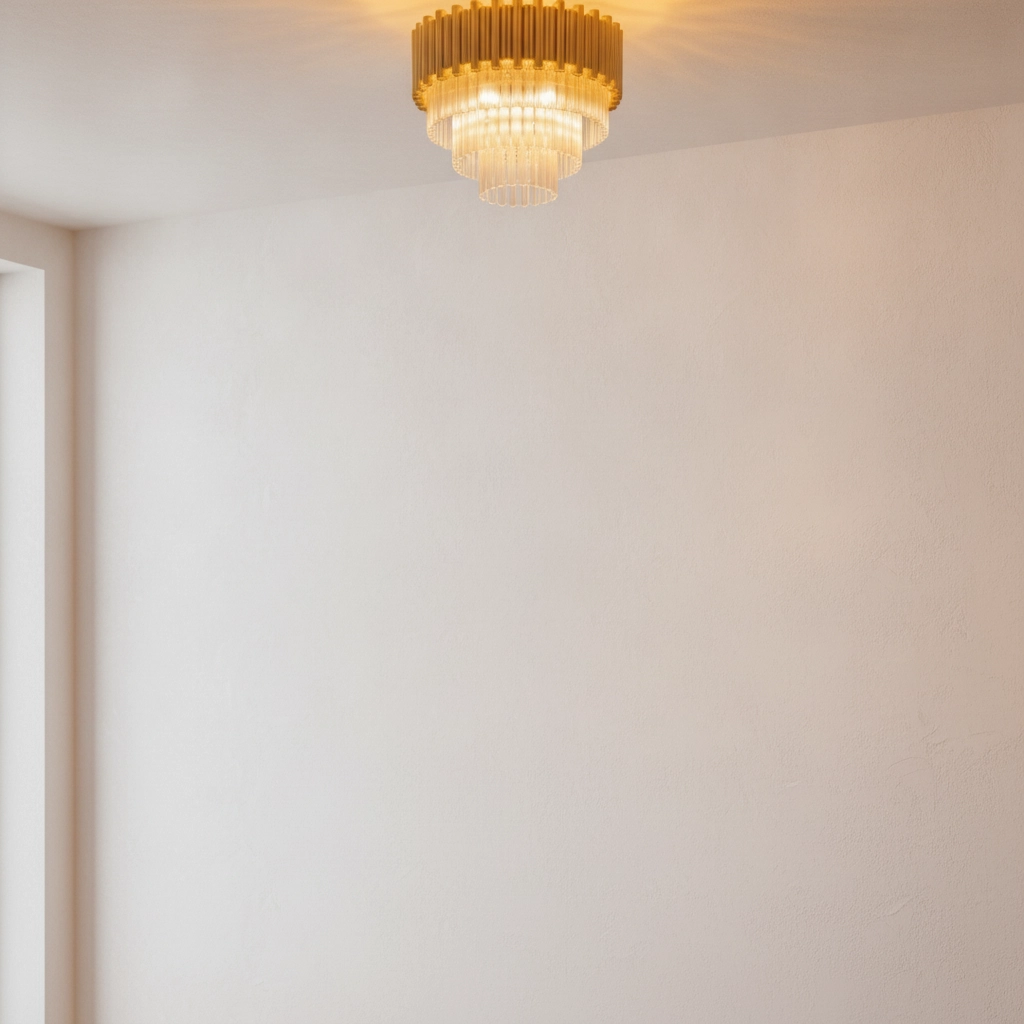 Plafonnier Magnolia or avec cristal Ø 40cm