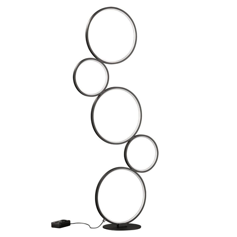 Lampadaire Rondo 5 anneaux noir Lampadaire Rondo 5 anneaux noir