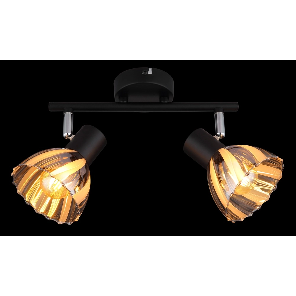 Lampe de plafond à deux lampes Zachery Noir Globo 9007371522507