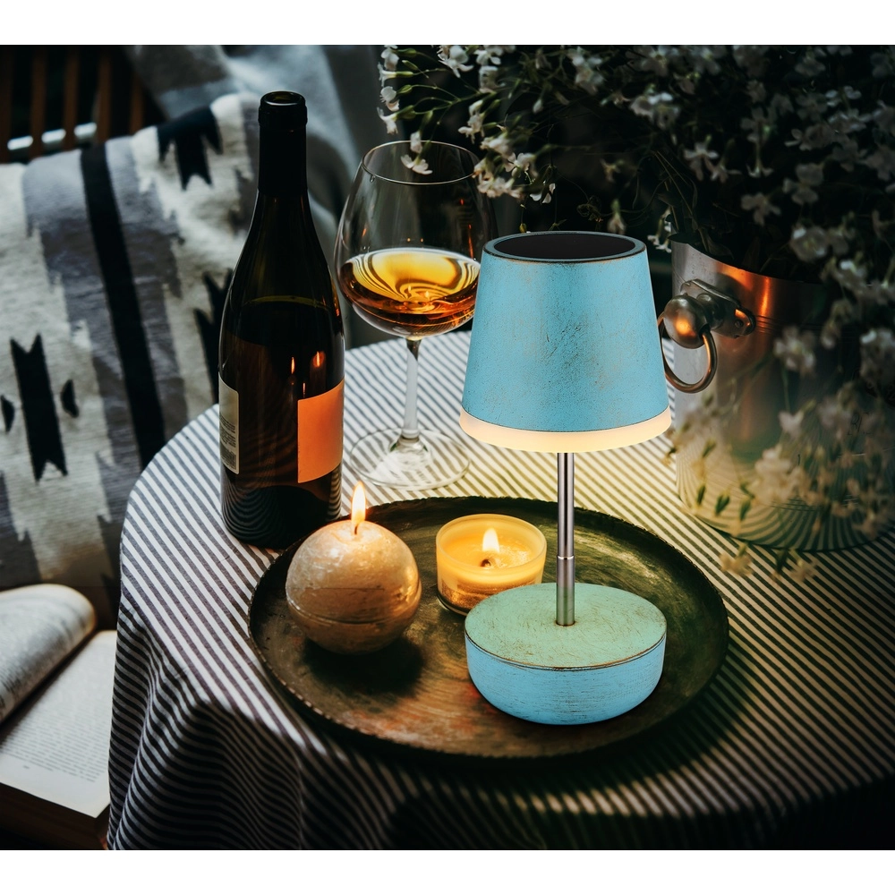 Lampe de table solaire Felina bleu Globo 9007371519507