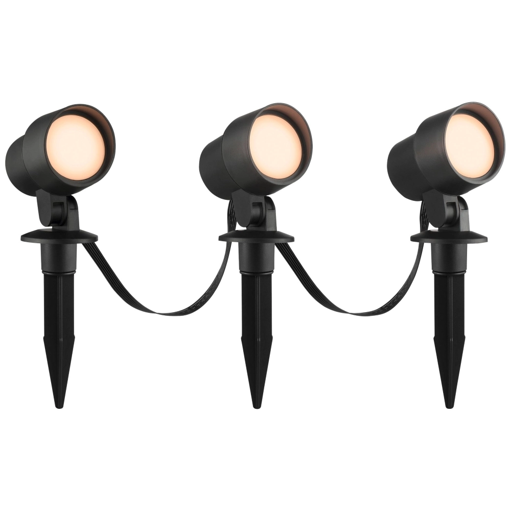 Ensemble de projecteurs à piquet intelligent Kamara RGB - Lot de 3 - avec câble de 3 mètres et prise Brilliant 4004353453717