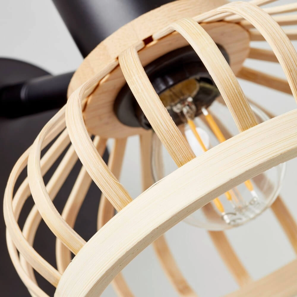 Applique Norah noir avec du bois Brilliant 4004353409516