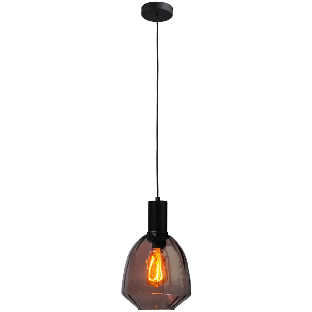 Lampe suspendue noire Porto avec verre rouge Nicolette - Ø 20cm Masterlight 8718121269375