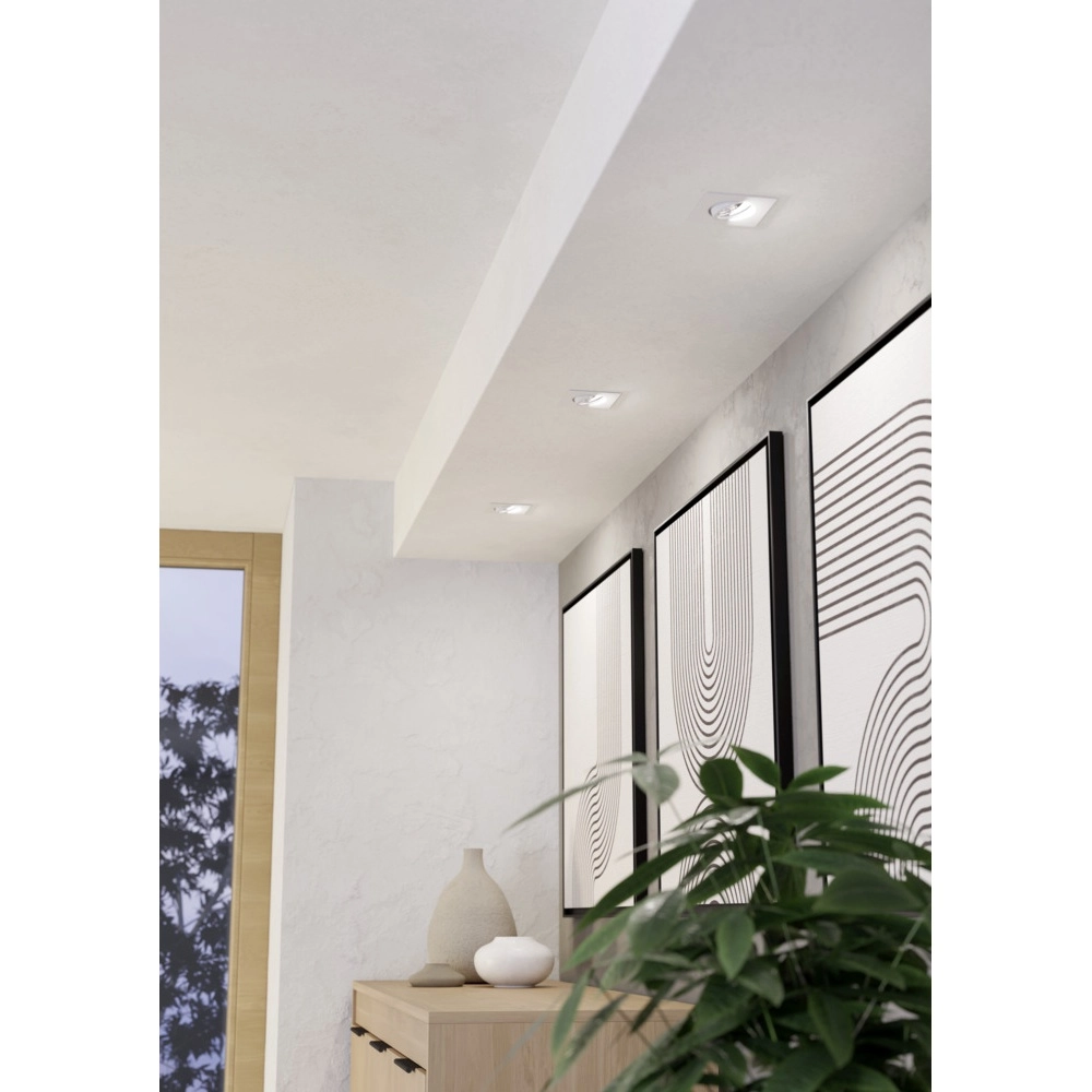 Lot de 3 spots encastrés Saliceto carré blanc Eglo 9008606358830