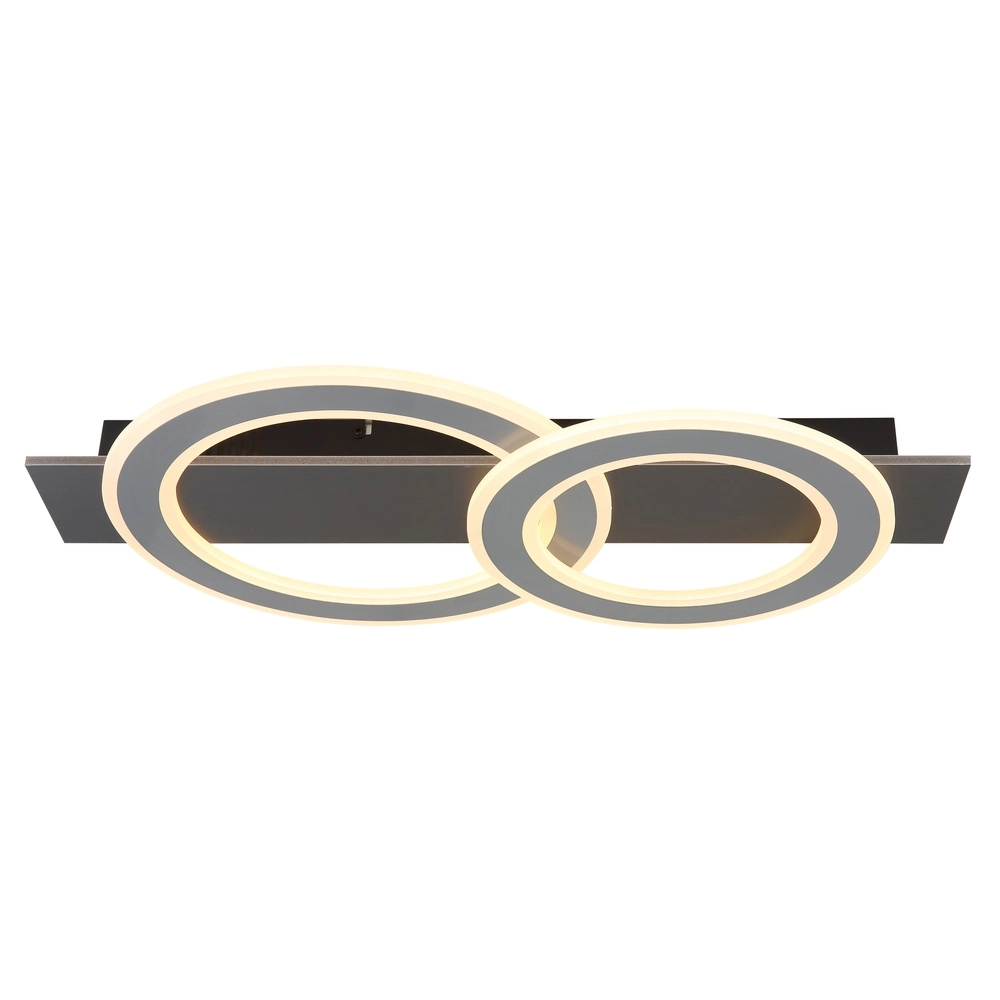 Lampe de plafond à design Jayden Anneaux anthracite 2 Globo 9007371453054