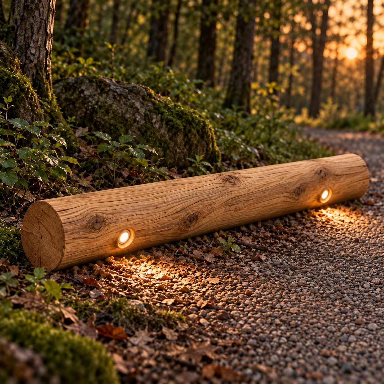 Éclairage de chemin en bois Tronco Châtaignier - 200 cm - 2700 000 km