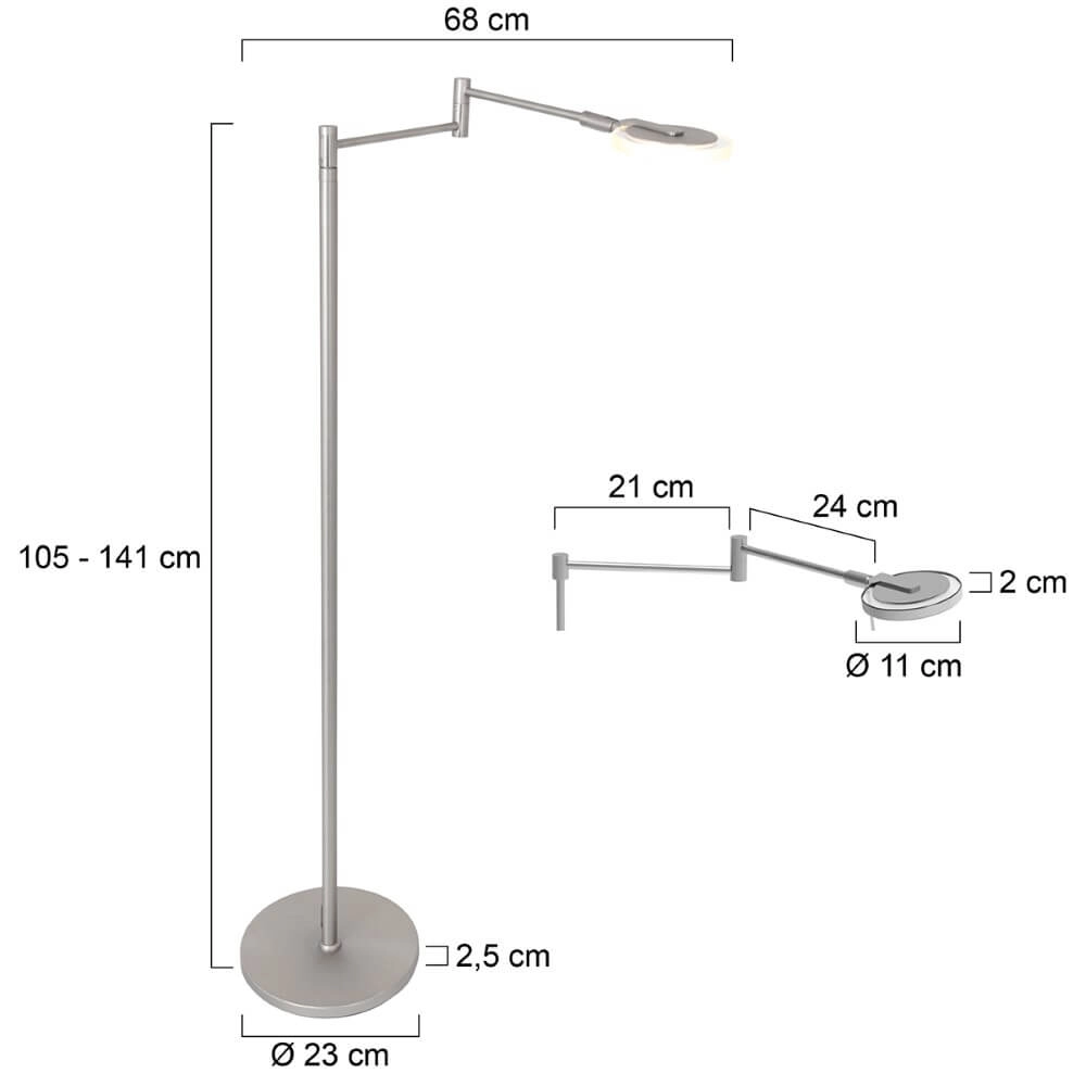 Lampe de lecture réglable Turound Acier inoxydable Steinhauer 8712746135633