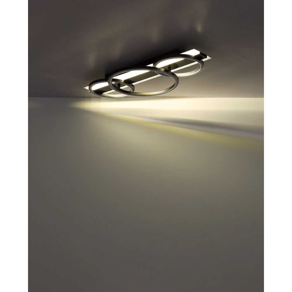 Lampe de plafond noire Norberto 3 anneaux d’accord Globo 9007371569830
