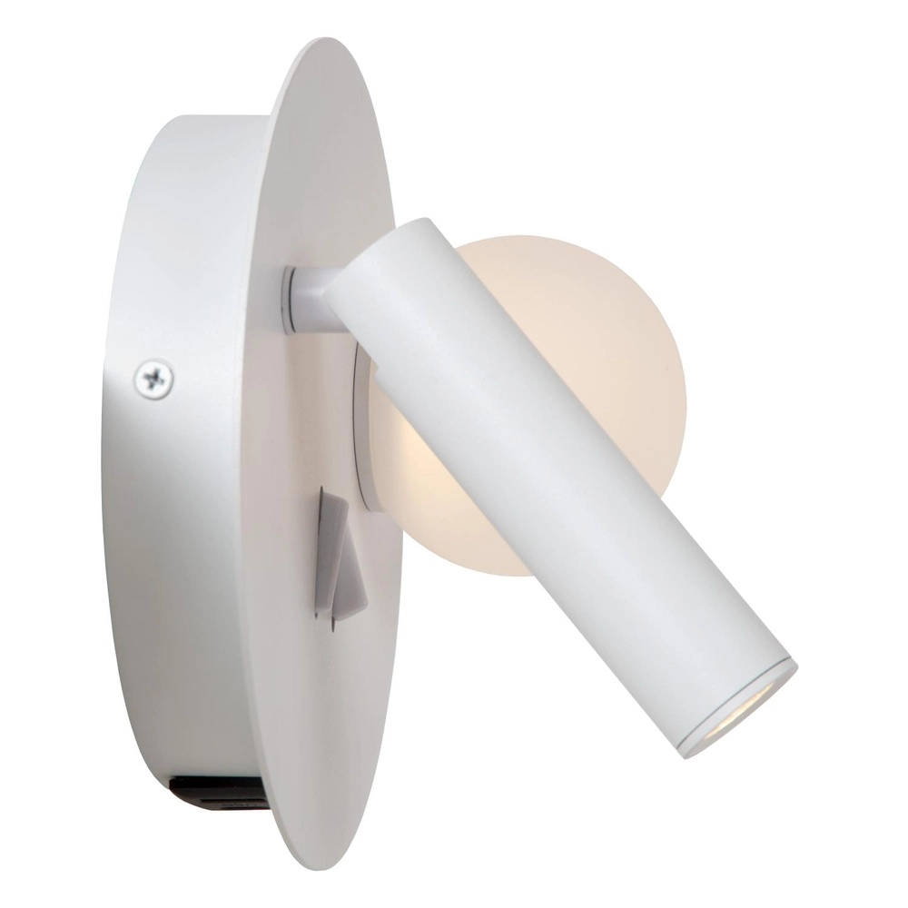 Lampe de chevet conçue Matiz blanc avec point de charge USB Lucide 5411212771339