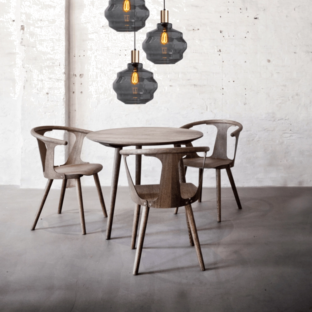 Suspension loft 3 lumières - or - Porto avec verres à fumée Ball - Ø 30cm Masterlight 8718121270753