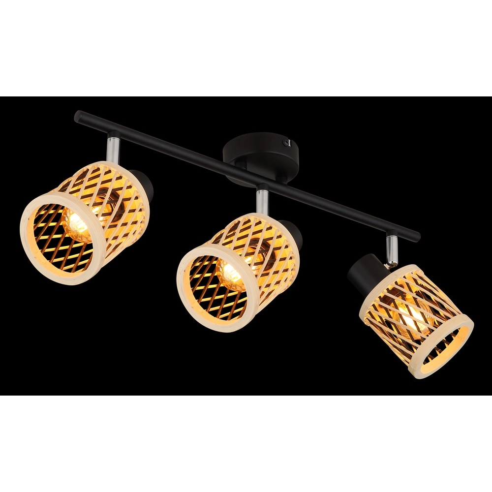 Lampe murale Mali 3-noir clair avec capuchons Globo 9007371533718