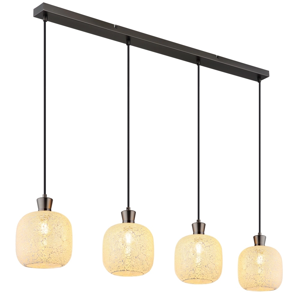 Lampe suspendue à 4 lumières Brokana Bronze à fusil