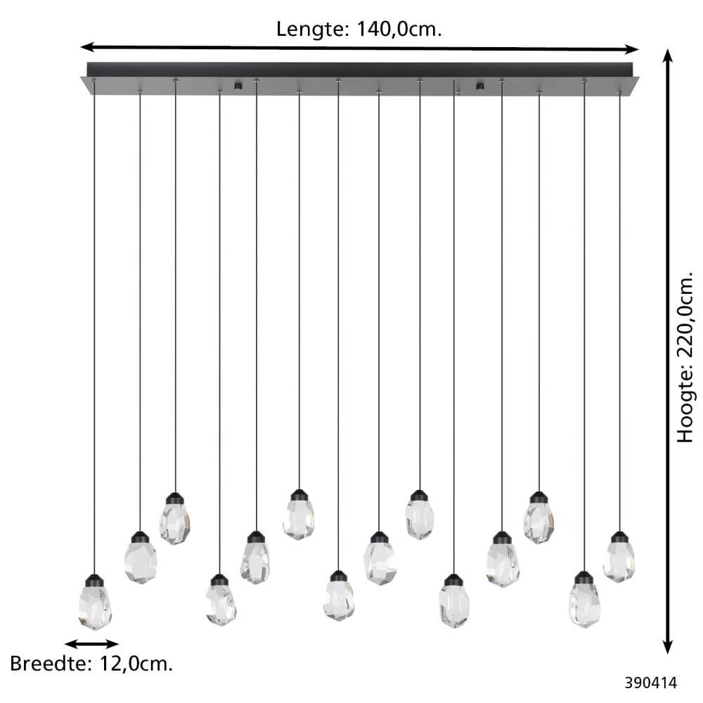 Lampe suspendue 14 lumières Sindicat noir Stars of Light 9008606307128